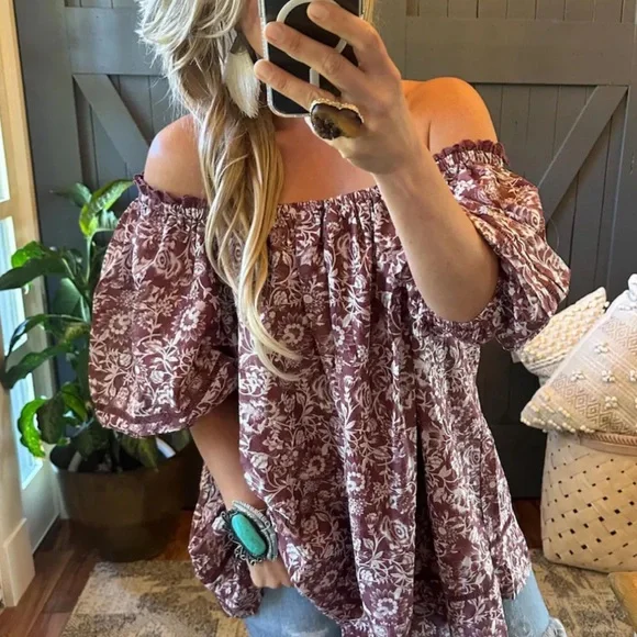 New Cottage Rose Floral Oversized Cotton Tunic Blouse Feminine Top Dress - Picture 2 of 8